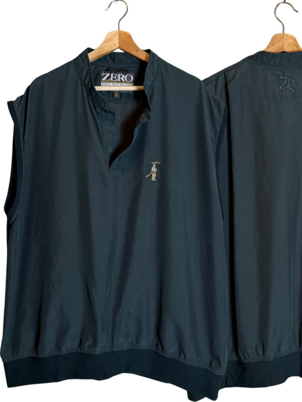 Zero Restriction Golf Windbreaker Vest Men's XL Green Pockets Outerwear Preppy